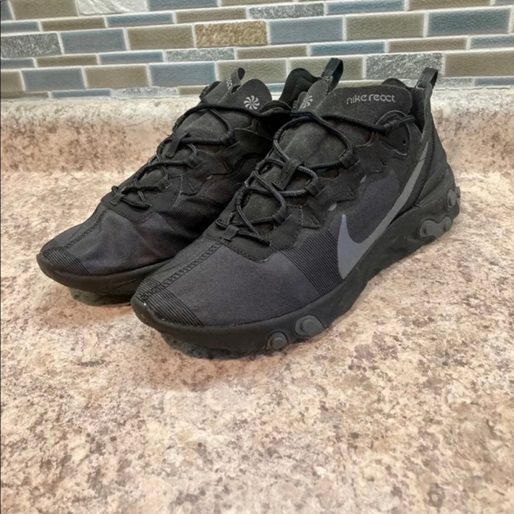Blacked out Nike React Element 55 size 10.5 mens